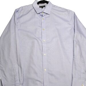 Banana Republic Camden Fit Non Iron Men's Blue Gingham Dress Shirt XL Basic Work